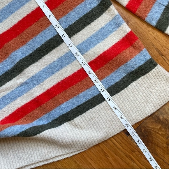 Madewell Balloon Sleeve Striped Crew Neck Sweater Coziest Yarn Payton Pullover - Picture 10 of 12
